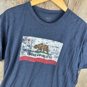 Torrey Pines Golf Club California Bear Flag T-Shirt Mens Large Blue Imperial
